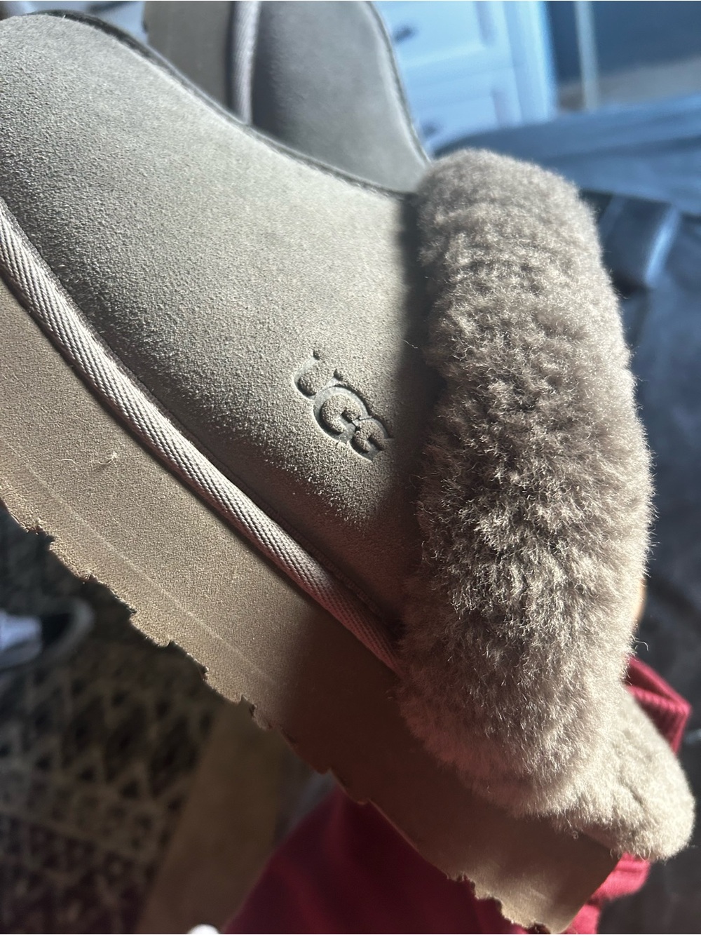 Ugg Women's Disquette Gray Platform Slippers